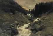 Charles-Francois Daubigny De waterval van de Mahoura, Cauterets. USA oil painting artist